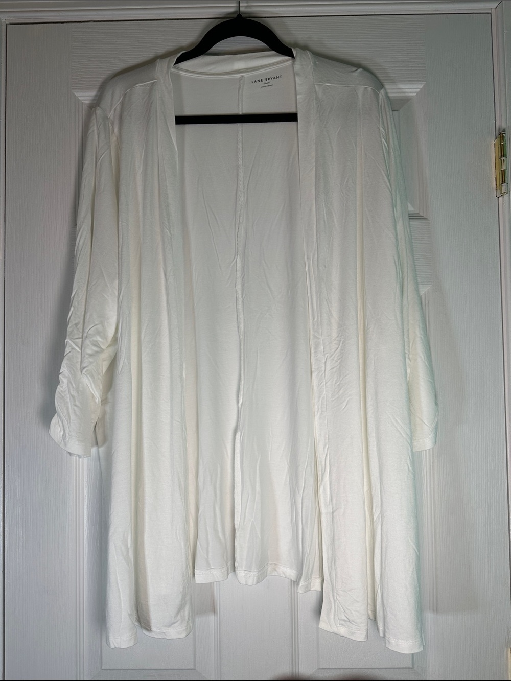 Lane Bryant White Open-Front Long Cardigan